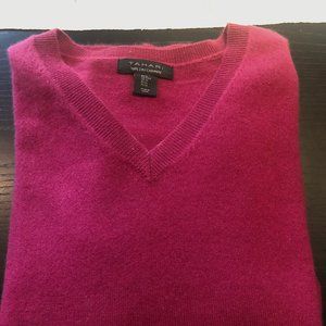 Tahari by Elie Tahari Cashmere Sweater in Medium, color Magenta